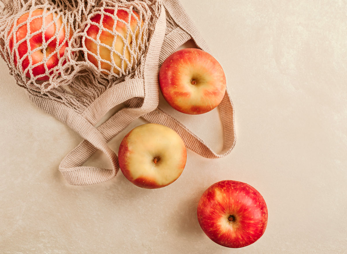 apples string eco shopping bag