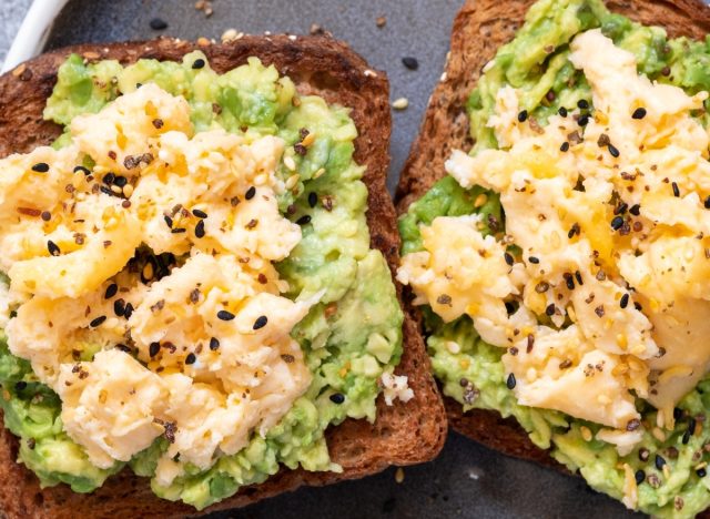 avocado toast scrambled eggs