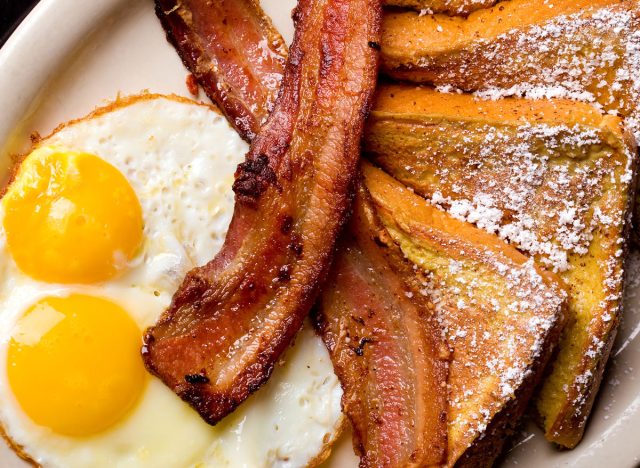bacon eggs french toast breakfast