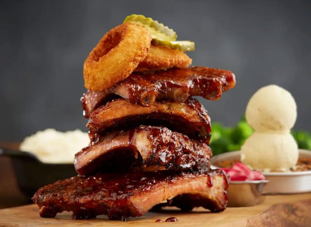BJ's Restaurant & Brewhouse Baby Back Pork Ribs, Full Rack with Peppered BBQ sauce 