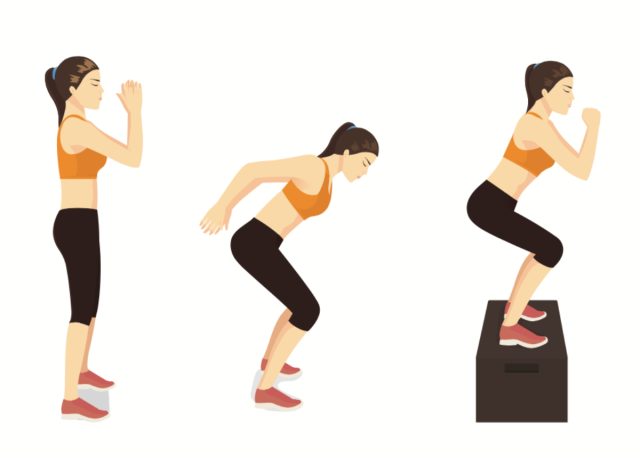 illustration of box jump exercises to avoid after 50