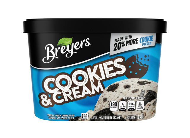 breyers cookies & cream frozen dairy dessert