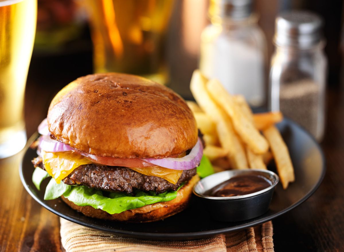 cheese burger and fries