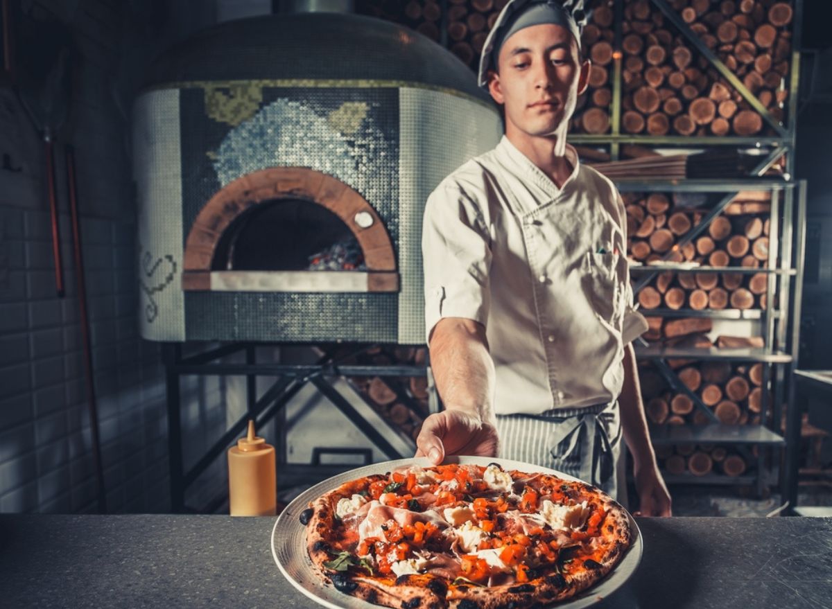 chef with pizza