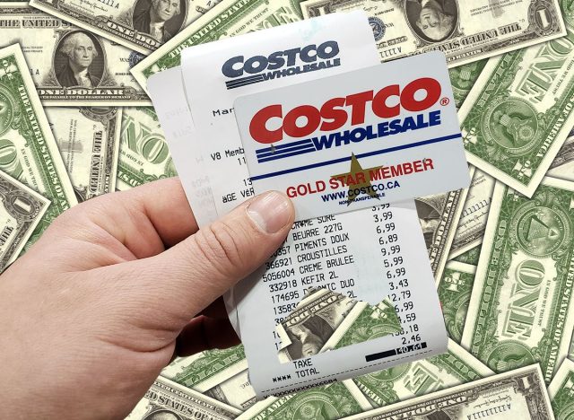 costco gold member money background receipt