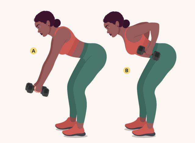 illustration of dumbbell bent-over row