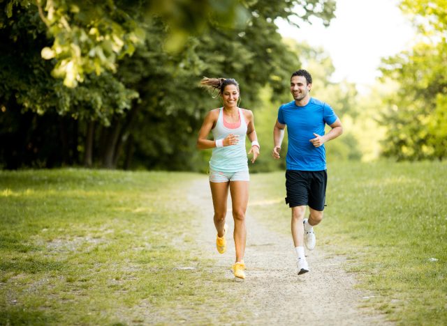fitness couple running