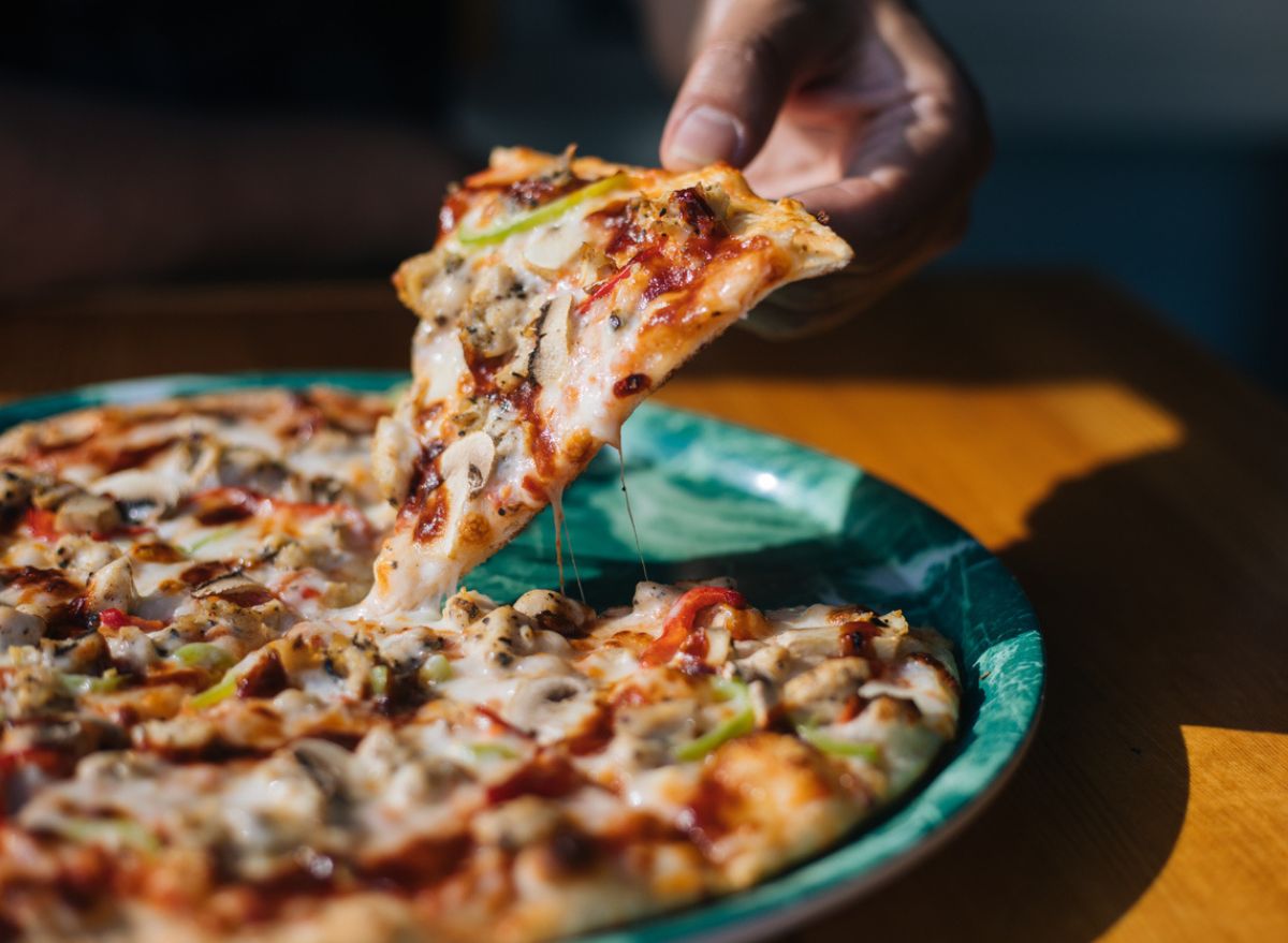 frozen pizza on plate