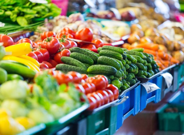 grocery store produce up close