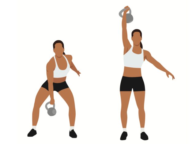 illustration of kettlebell snatch exercise