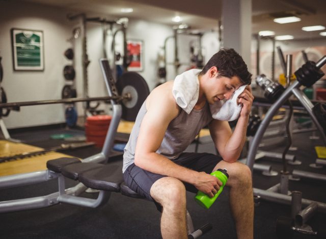 man exhausted during workout