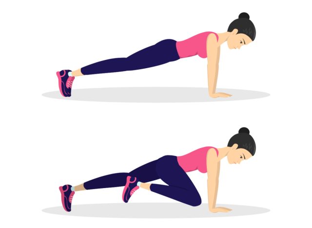 mountain climbers illustration, strength exercises for women
