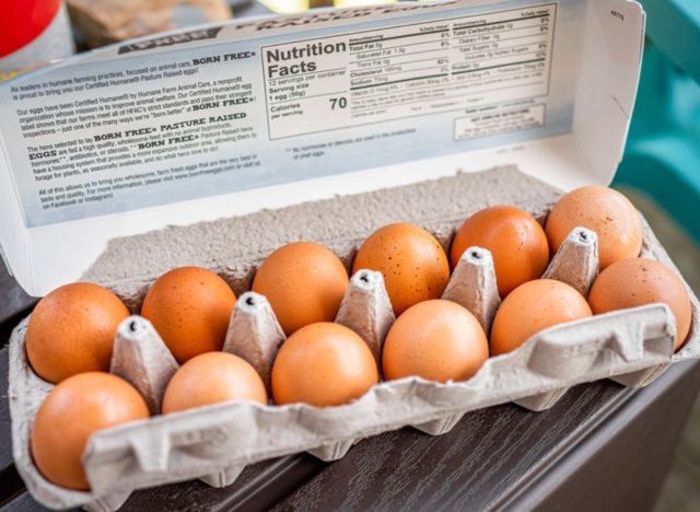 open carton of eggs