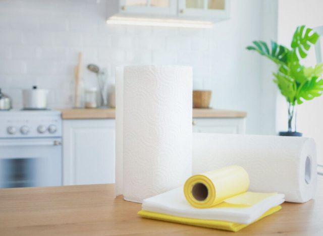 paper towels and bags for storing foods