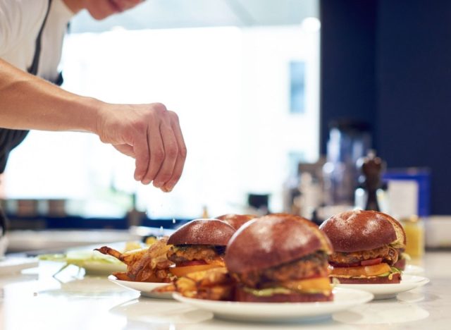 seasoning burger and fries