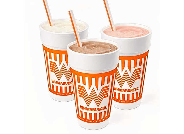 whataburger shakes on white background.