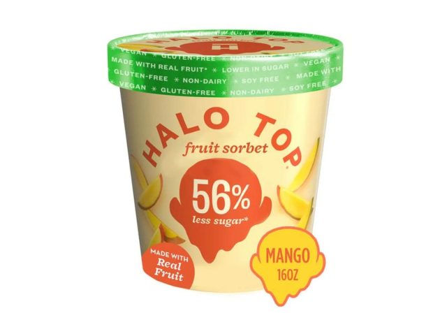 Halo top mango sorbet ice cream