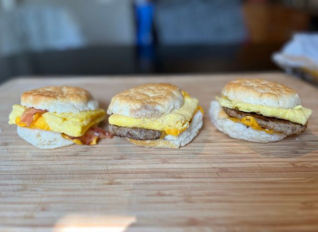 McDonalds breakfast biscuit sandwiches