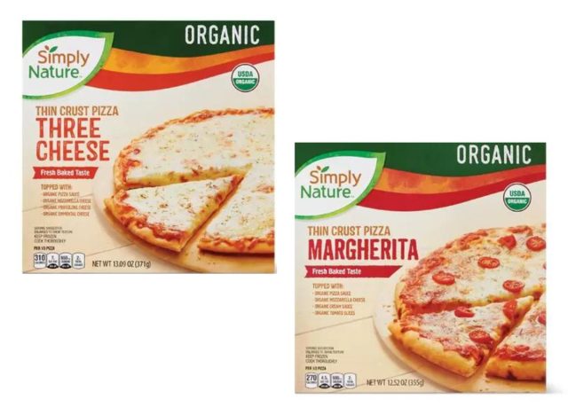 Simply Nature Organic Three Cheese or Margherita Pizza