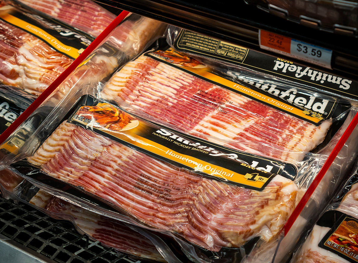 Smithfield brand bacon in a supermarket in New York