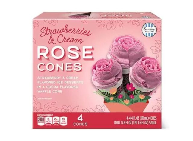 Strawberries and Crème Rose Cones