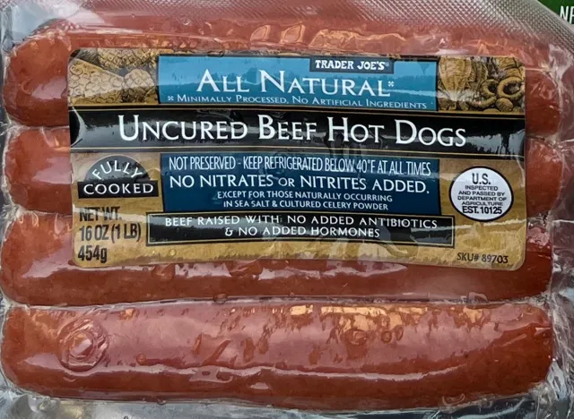 Trader Joes All Natural Uncured Beef Hot Dogs