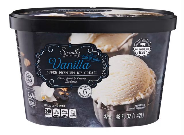 Specially Selected Vanilla Premium ice Cream at Aldi