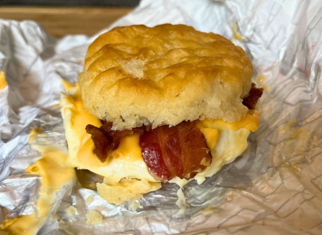 Wendys bacon biscuit breakfast sandwich