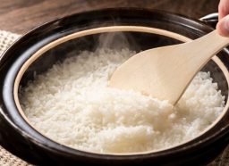 White rice cooking
