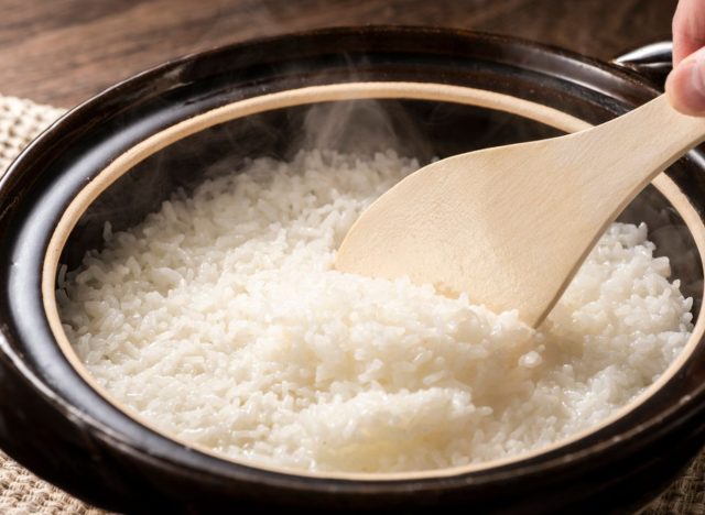 White rice cooking