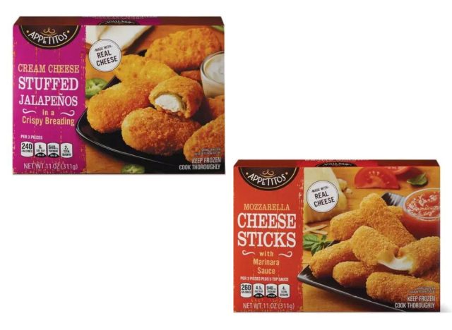 aldi Appetitos Mozzarella Sticks or Cream Cheese Stuffed Jalapeños