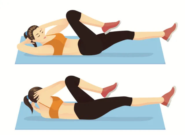 illustration of bicycle crunches