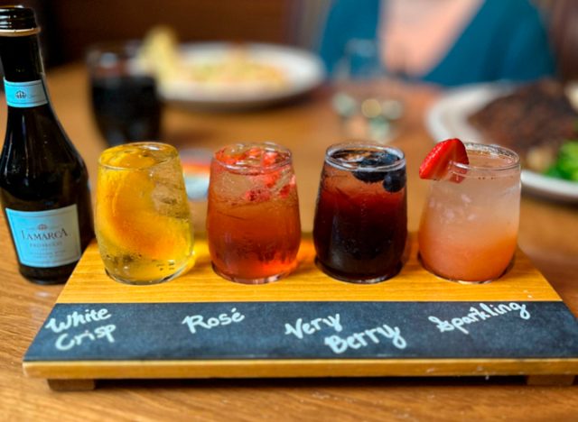 bj's restaurant & brewhouse sangria flight