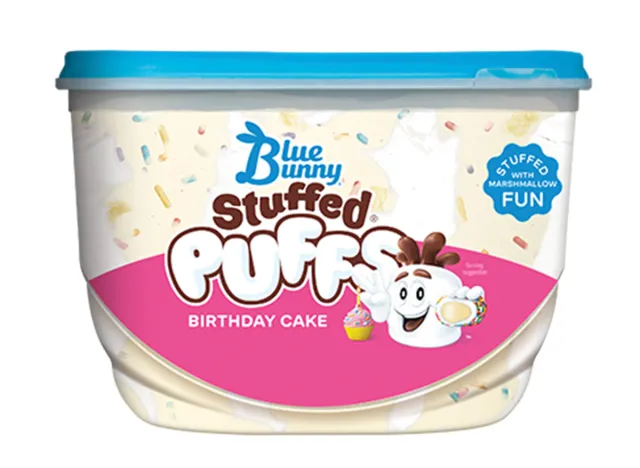 Blue Bunny Stuff Puffs Birthday Cake 