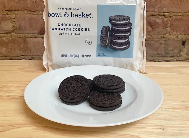 bowl & basket creme filled chocolate sandwich cookies