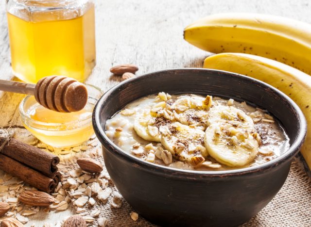 big bowl of oatmeal, porridge