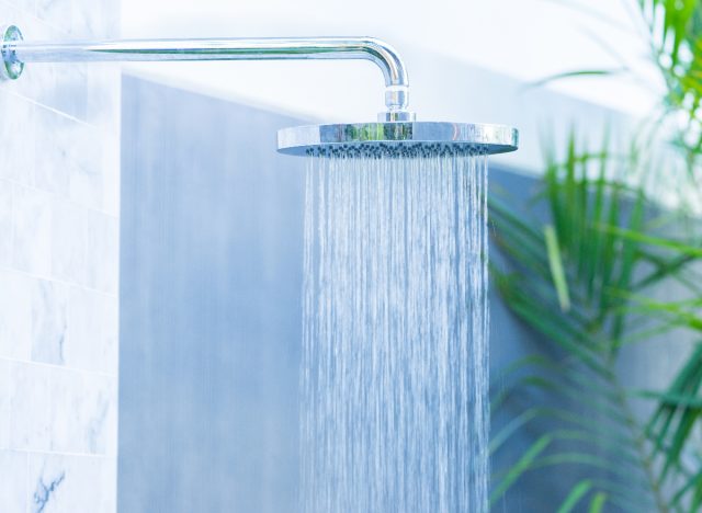 close-up of shower head