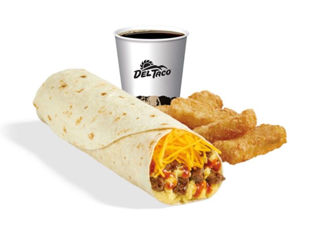 del taco breakfast burrito meal