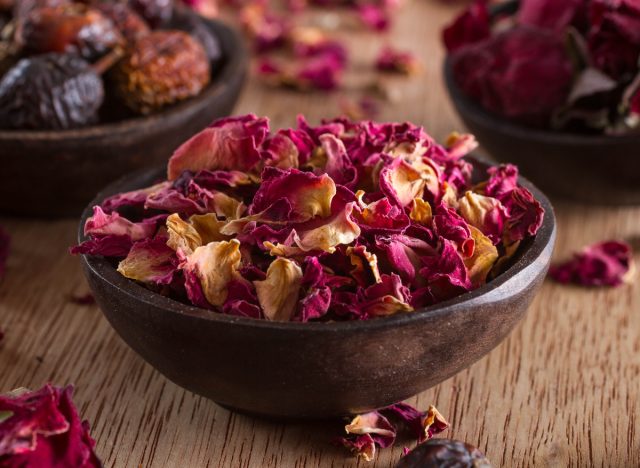 dried rose petals