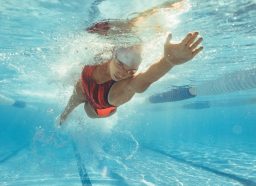 fit woman swimming laps, concept of workouts that burn the most calories