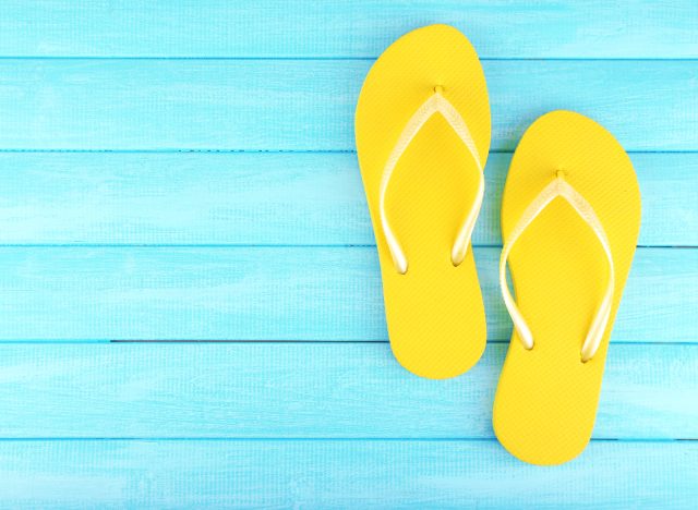 yellow flip flops