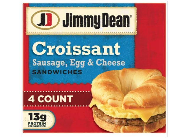 Jimmy Dean breakfast sandwich on croissant