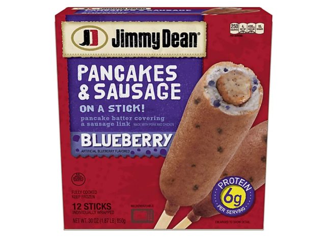 Jimmy Dean Blueberry Pancakes and Sausage on a Stick!