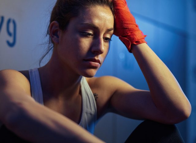 woman lacking motivation at the gym