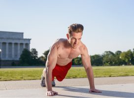 man doing pushups, concept of daily exercises for men to stay fit