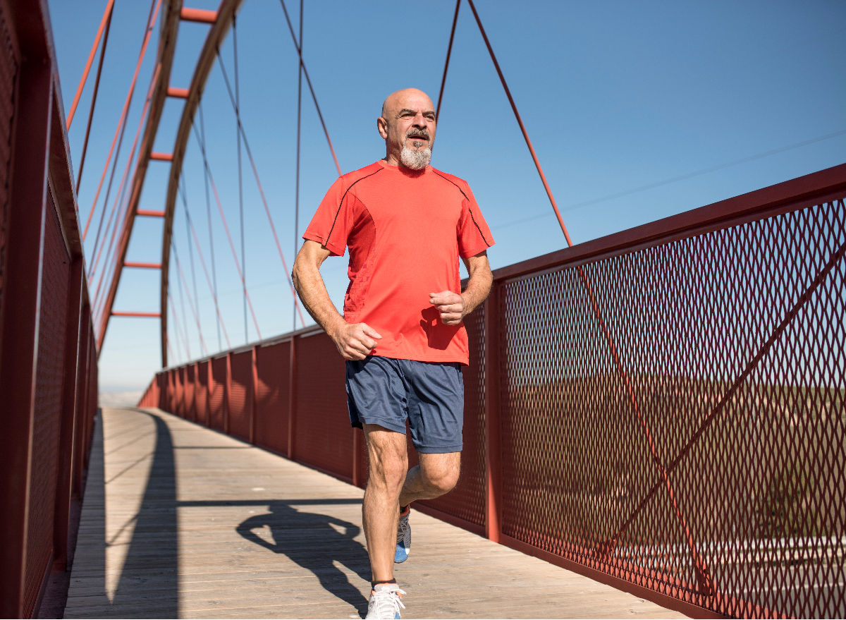 mature man running outdoors, concept of fitness habits that destroy body before 60