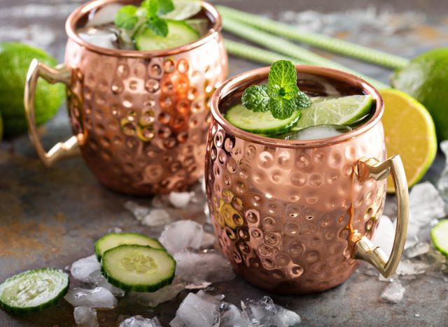 moscow mules with cucumbers