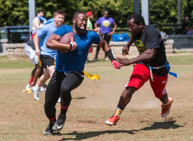 playing flag football