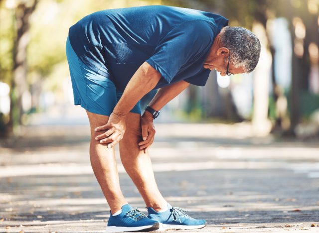 senior man tired during cardio workout, concept of fitness habits that destroy your body after 60