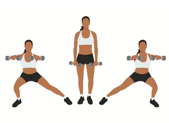 illustration of dumbbell side lunges